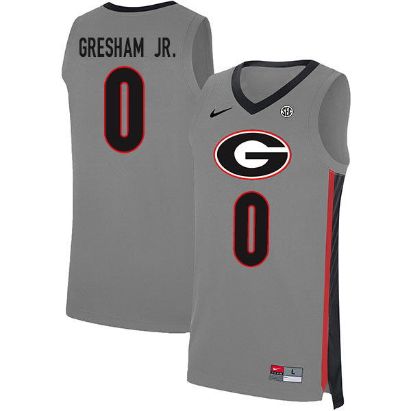 Georgia Bulldogs #0 Donnell Gresham Jr. College Basketball Jerseys Sale-Gray